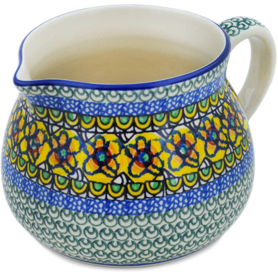 Polish Pottery Pitcher 50 oz Turkish Flowers UNIKAT