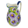 Polish Pottery Pitcher 54 oz Lilac Happiness UNIKAT