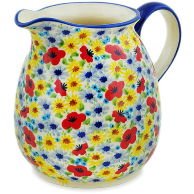 Polish Pottery Pitcher 54 oz Winter To Spring UNIKAT