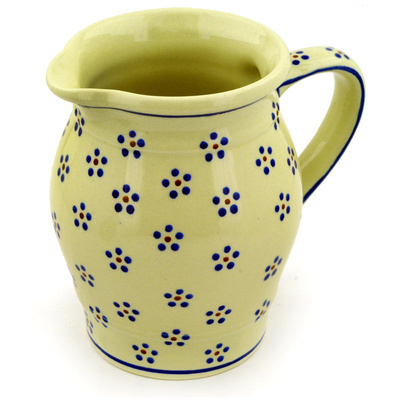 Polish Pottery Pitcher 56 oz Daisy Dots