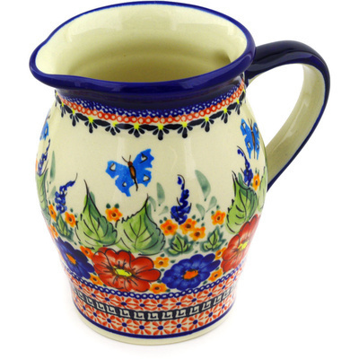 Polish Pottery Pitcher 56 oz Spring Splendor UNIKAT