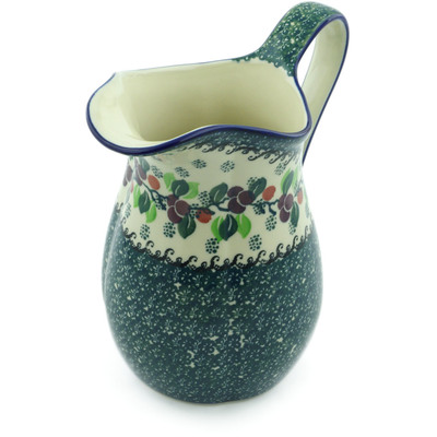 Polish Pottery Pitcher 6 Cup Berry Garland