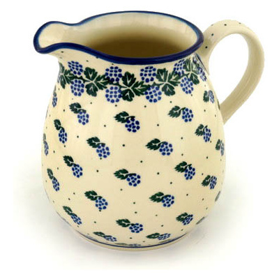 Polish Pottery Pitcher 6 Cup Blackberry Delight