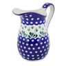 Polish Pottery Pitcher 6 Cup Bleeding Heart Peacock