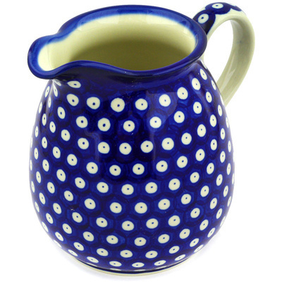 Polish Pottery Pitcher 6 Cup Blue Eyes
