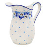 Polish Pottery Pitcher 6 Cup Blue Spring