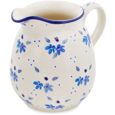 Polish Pottery Pitcher 6 Cup Bunches Of Beauty UNIKAT