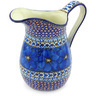 Polish Pottery Pitcher 6 Cup Cobalt Poppies UNIKAT