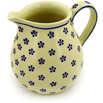 Polish Pottery Pitcher 6 Cup Daisy Dots
