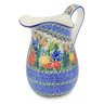 Polish Pottery Pitcher 6 Cup Iris Bouquet UNIKAT