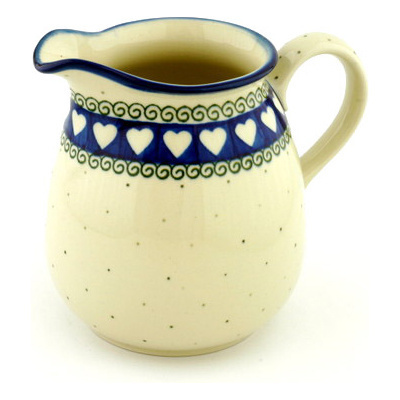 Polish Pottery Pitcher 6 Cup Light Hearted