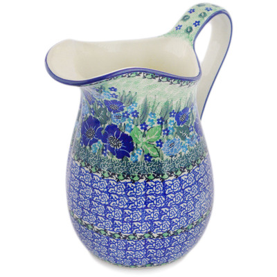 Polish Pottery Pitcher 6 Cup Moody Blues UNIKAT