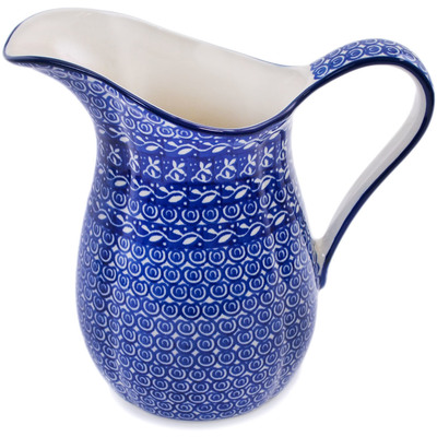 Polish Pottery Pitcher 6 Cup Ocean Waves