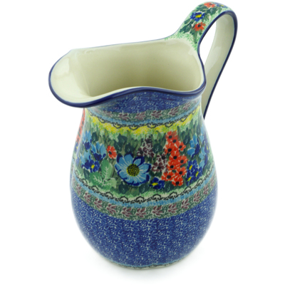 Polish Pottery Pitcher 6 Cup Splendid Meadow UNIKAT