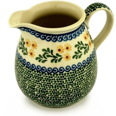 Polish Pottery Pitcher 6 Cup Summer Day