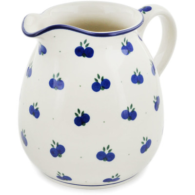 Polish Pottery Pitcher 6 Cup Wild Blueberry