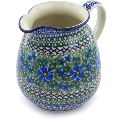 Polish Pottery Pitcher 6 Cup Wild Diamonds UNIKAT