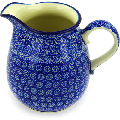 Polish Pottery Pitcher 6 Cup Winter Frost