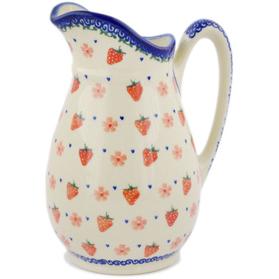 Polish Pottery Pitcher 6 cups Berry Blossom