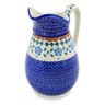 Polish Pottery Pitcher 6 cups Blue Cornflower