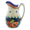 Polish Pottery Pitcher 6 cups Butterfly Splendor UNIKAT