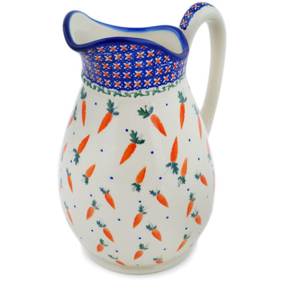 Polish Pottery Pitcher 6 cups Carrot Delight