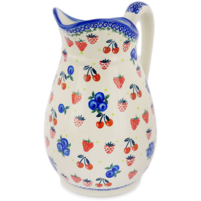 Polish Pottery Pitcher 6 cups Mixed Berry