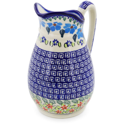 Polish Pottery Pitcher 6 cups Pansy Morning
