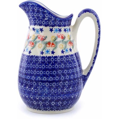 Polish Pottery Pitcher 6 cups Wreath Of Bealls