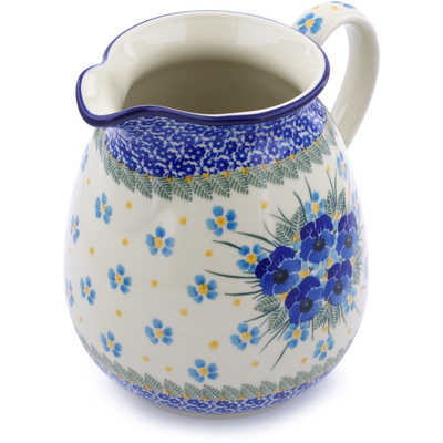 Polish Pottery Pitcher 67 oz Blue Dreams