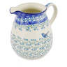 Polish Pottery Pitcher 67 oz Blue Warbler