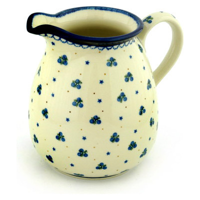 Polish Pottery Pitcher 67 oz Blueberry Stars