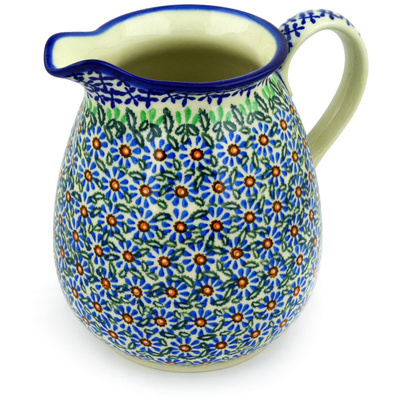 Polish Pottery Pitcher 67 oz Cactus UNIKAT