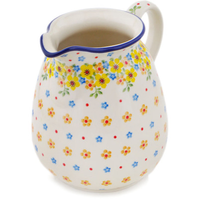 Polish Pottery Pitcher 67 oz Country Spring