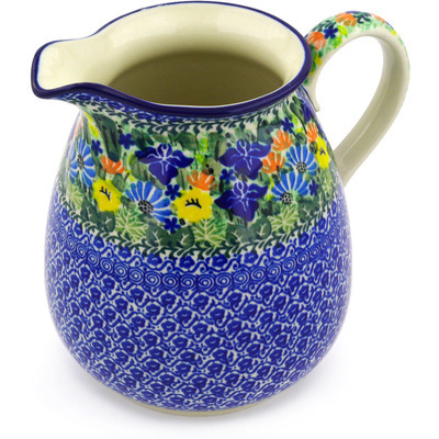 Polish Pottery Pitcher 67 oz Wild Flower Lake UNIKAT