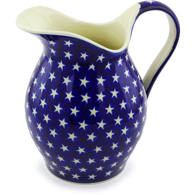 Polish Pottery Pitcher 7&frac34; Cup America The Beautiful