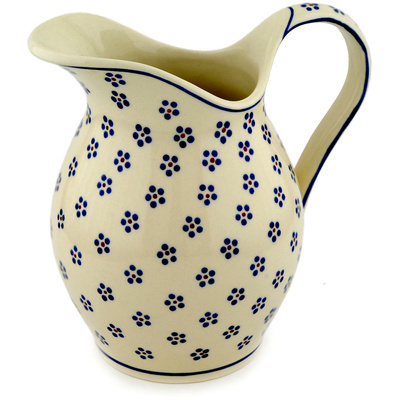 Polish Pottery Pitcher 7&frac34; Cup Daisy Dots