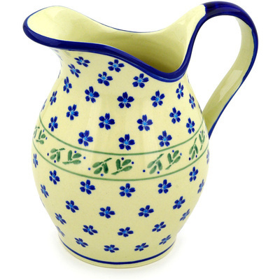 Polish Pottery Pitcher 7&frac34; Cup Daisy Field
