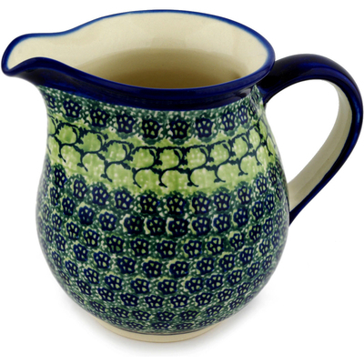 Polish Pottery Pitcher 7 Cup Emerald Forest