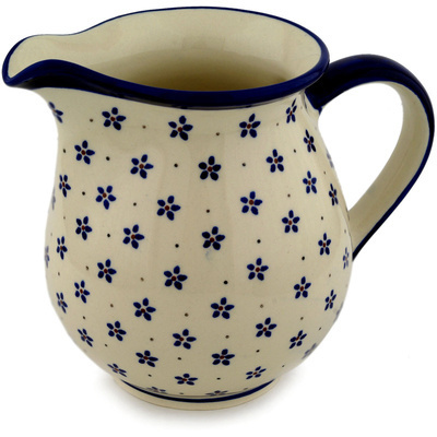 Polish Pottery Pitcher 7 Cup Forget Me Knot