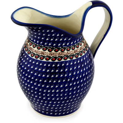 Polish Pottery Pitcher 7&frac34; Cup Midnight Ocean