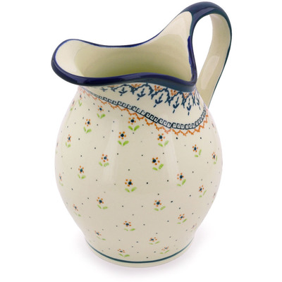 Polish Pottery Pitcher 7&frac34; Cup Polish Daisy