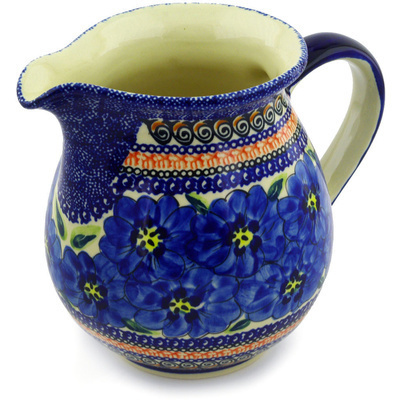Polish Pottery Pitcher 7 Cup Regal Bouquet UNIKAT