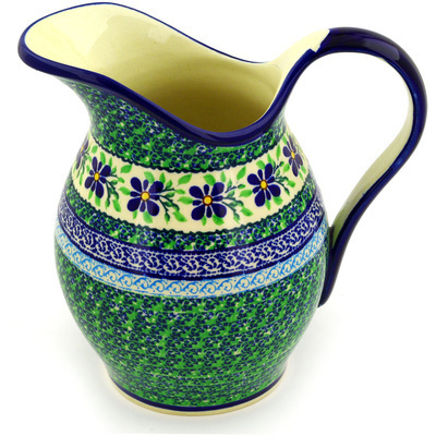 Polish Pottery Pitcher 7&frac34; Cup Sweet Violet