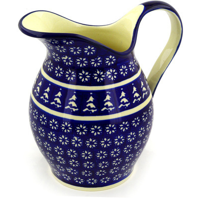 Polish Pottery Pitcher 7&frac34; Cup Winter Night
