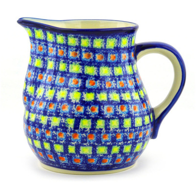 Polish Pottery Pitcher 8 cups Mosaic Tile