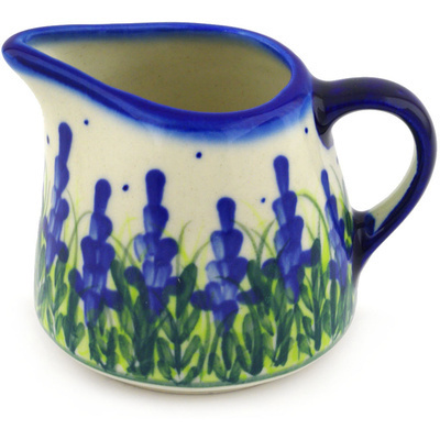 Polish Pottery Pitcher 8 oz Bluebonnet Fields