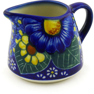 Polish Pottery Pitcher 8 oz Floral Fruit Basket UNIKAT