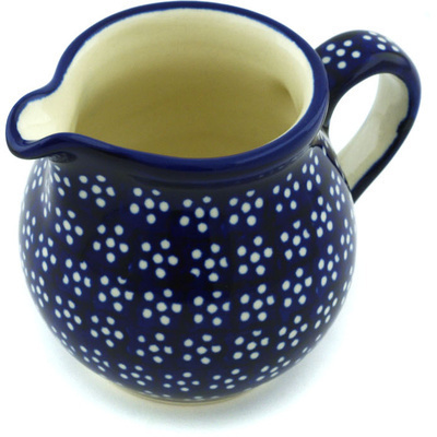 Polish Pottery Pitcher 8 oz Midnight Daisies