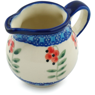 Polish Pottery Pitcher 8 oz Red Berries